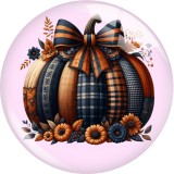20MM 10pcs/lot  Pumpkin Thanksgiving Print glass snap button charms