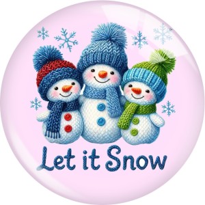 20MM 10pcs/lot Snowman Christmas cartoon Print glass snap button charms