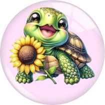 20MM 10pcs/lot  Little Bee Sunflower cartoon Print glass snap button charms
