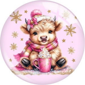 20MM 10pcs/lot Christmas animals cartoon Print glass snap button charms