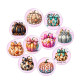20MM 10pcs/lot  Pumpkin Thanksgiving Print glass snap button charms