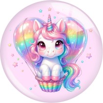 20MM 10pcs/lot Unicorn Cute Animal  cartoon Print glass snap button charms