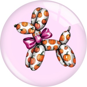 20MM 10pcs/lot  Poodle dog cartoon Print glass snap button charms