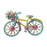 Colorful diamond-encrusted chest flower brooch pin accessory for women's clothing and bags