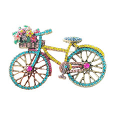 Colorful diamond-encrusted chest flower brooch pin accessory for women's clothing and bags