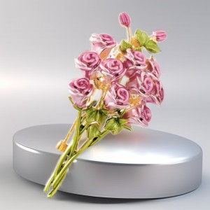 Pink rose bouquet brooch enamel exquisite chest flower suit pin accessories trendy