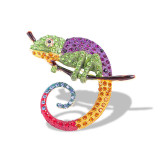 Lizard gecko brooch, animal chest flower brooch
