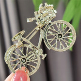 Colorful diamond-encrusted chest flower brooch pin accessory for women's clothing and bags