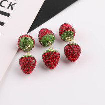 Soft ceramic full diamond hanging hole strawberry bead DIY necklace bracelet pendant accessory