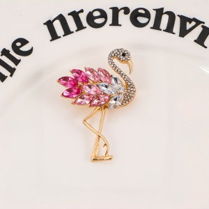 Colorful flamingo brooch, chest flower, anti glare brooch, suit accessory