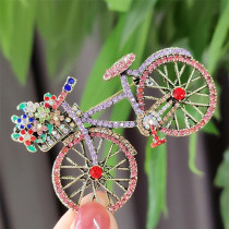 Colorful diamond-encrusted chest flower brooch pin accessory for women's clothing and bags