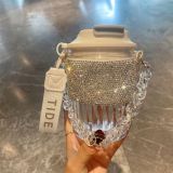 450ml  Rhinestone portable water cup direct drinking coffee cup