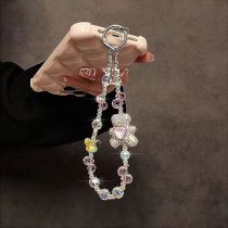 Rhinestone Little Bear Mobile Phone Chain Crystal Keychain Bag Pendant