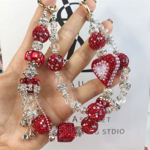 Love Bow New mobile phone chain handmade bead bag pendant