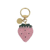 New clay Rhinestone  strawberry keychain bag decoration pendant