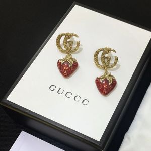 G Home Double G Letter Strawberry Earnail Alloy Material Earrings and Earrings