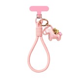 New Year's leather phone lanyard leather pony pendant keychain