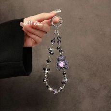 Rhinestone Little Bear Mobile Phone Chain Crystal Keychain Bag Pendant