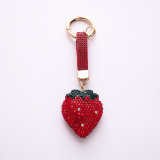 Exquisite Rhinestone Strawberry Keychain Women's Bag Pendant