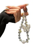 Sparkling Diamond Butterfly Water Drop Mobile Phone Chain Fashion Bead Bracelet