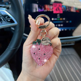 New clay Rhinestone  strawberry keychain bag decoration pendant