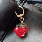 New clay Rhinestone  strawberry keychain bag decoration pendant