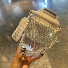 450ml  Rhinestone portable water cup direct drinking coffee cup