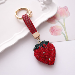 Exquisite Rhinestone Strawberry Keychain Women's Bag Pendant