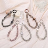 Rhinestone mobile phone chain pendant, phone case, ceramic clay anti lost phone rope