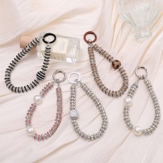 Rhinestone mobile phone chain pendant, phone case, ceramic clay anti lost phone rope