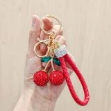 Cherry Rhinestone keychain alloy bag pendant