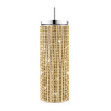 20oz 570ml diamond studded straight body insulated cup, stainless steel vacuum suction cup, portable car cup