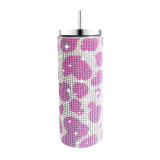 20oz 570ml diamond studded straight body insulated cup, stainless steel vacuum suction cup, portable car cup