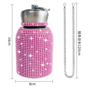 300ml  10oz  Rhinestone stainless steel insulated cup portable sports student cup gift
