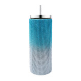 20oz 570ml diamond studded straight body insulated cup, stainless steel vacuum suction cup, portable car cup