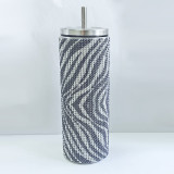 20oz 570ml diamond studded straight body insulated cup, stainless steel vacuum suction cup, portable car cup