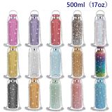 500ml 17oz Rhinestone Double layered stainless steel insulated cup with chain inlaid diamond water cup
