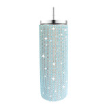 20oz 570ml diamond studded straight body insulated cup, stainless steel vacuum suction cup, portable car cup