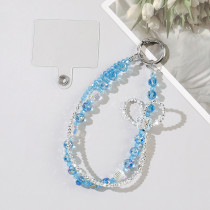 Crystal Butterfly Double layer Mobile Phone Chain Wrist Hanging Decoration Mobile Phone Case Pendant