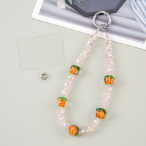 Persimmon fruit crystal bead mobile phone chain jewelry