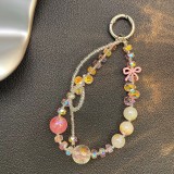 Bow mobile phone chain CCD camera lanyard DIY bead chain handmade