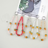 Persimmon fruit crystal bead mobile phone chain jewelry
