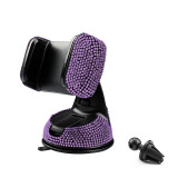 Rhinestone Car phone holder, car suction cup, rotating phone holder for women