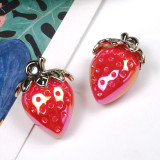 Colored Strawberry Pendant Transparent Crystal Pendant Acrylic DIY Accessories