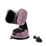 Rhinestone Car phone holder, car suction cup, rotating phone holder for women