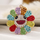 Rhinestone Colorful Sunflower Keychain Sunflower Pendant Bag Hanging Accessories Wholesale