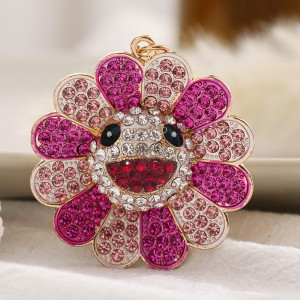 Rhinestone Colorful Sunflower Keychain Sunflower Pendant Bag Hanging Accessories Wholesale