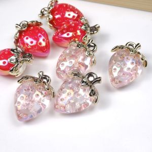 Colored Strawberry Pendant Transparent Crystal Pendant Acrylic DIY Accessories
