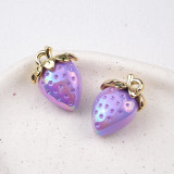 Colored Strawberry Pendant Transparent Crystal Pendant Acrylic DIY Accessories