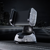 Rhinestone Car phone holder, car suction cup, rotating phone holder for women